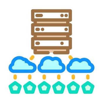 edge computing industry 4 color icon illustration vector
