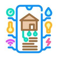smart home automation industry 4 color icon illustration vector