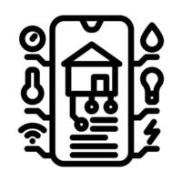 smart home automation industry 4 line icon illustration vector