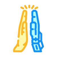 human robot interaction industry 4 color icon illustration vector