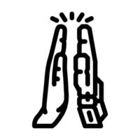 human robot interaction industry 4 line icon illustration vector
