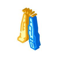 human robot interaction industry 4 isometric icon illustration vector