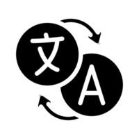 language translation natural language processing nlp glyph icon illustration vector