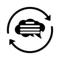 conversation arrows natural language processing nlp glyph icon illustration vector