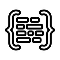 code brackets with letters nlp line icon illustration vector