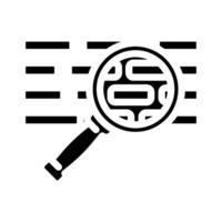 search magnifying glass nlp glyph icon illustration vector