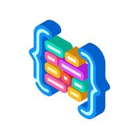 code brackets with letters nlp isometric icon illustration vector