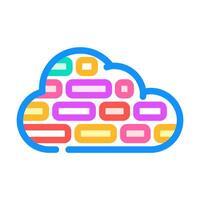 word cloud natural language processing nlp color icon illustration vector