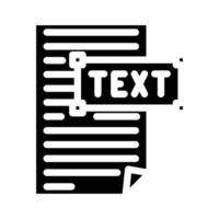 text document natural language processing nlp glyph icon illustration vector