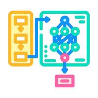 neural network diagram natural language processing nlp color icon illustration vector