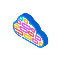 word cloud natural language processing nlp isometric icon illustration vector