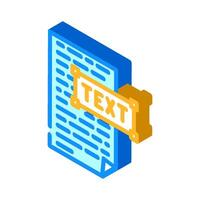 text document natural language processing nlp isometric icon illustration vector
