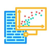 text analysis graph natural language processing nlp color icon illustration vector