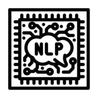 language processor chip nlp line icon illustration vector