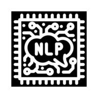 language processor chip nlp glyph icon illustration vector