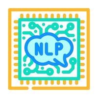 language processor chip nlp color icon illustration vector