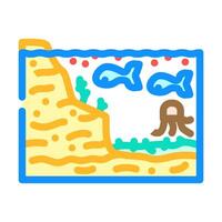 tide pool ecosystem world ocean color icon illustration vector