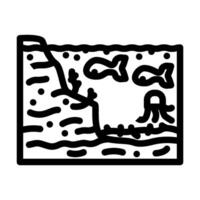 tide pool ecosystem world ocean line icon illustration vector