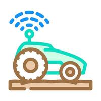 smart tractor agri tech color icon illustration vector