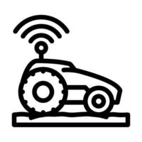 smart tractor agri tech line icon illustration vector