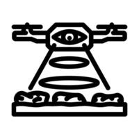 drone for crop monitoring line icon illustration vector