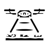 drone for crop monitoring glyph icon illustration vector