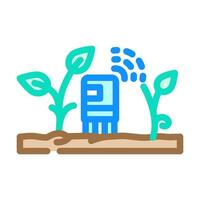 plant sensor agri tech color icon illustration vector