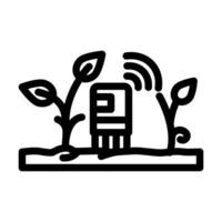 plant sensor agri tech line icon illustration vector