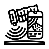 satellite for field mapping line icon illustration vector