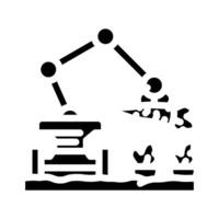 farm robot agri tech glyph icon illustration vector