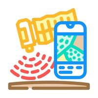 satellite for field mapping color icon illustration vector