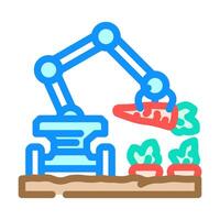 farm robot agri tech color icon illustration vector