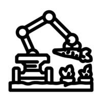 farm robot agri tech line icon illustration vector