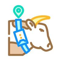 livestock tracker agri tech color icon illustration vector