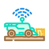 harvesting machine agri tech color icon illustration vector