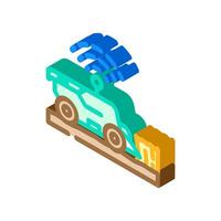 harvesting machine agri tech isometric icon illustration vector