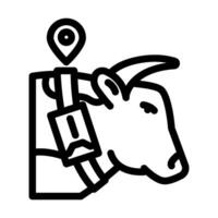 livestock tracker agri tech line icon illustration vector