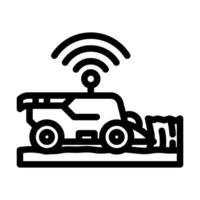 harvesting machine agri tech line icon illustration vector