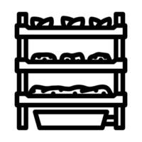 vertical farming rack agri tech line icon illustration vector