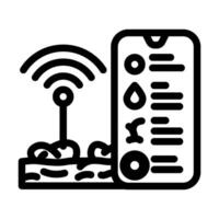iot connected farm agri tech line icon illustration vector