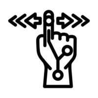 gesture control augmented reality line icon illustration vector