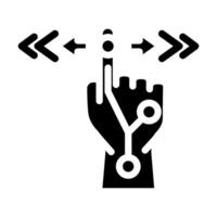 gesture control augmented reality glyph icon illustration vector