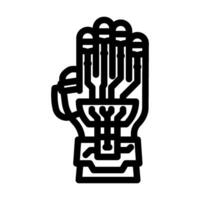 augmented hand augmented reality line icon illustration vector