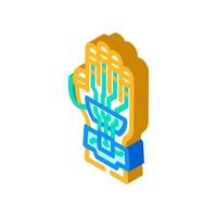 augmented hand augmented reality isometric icon illustration vector