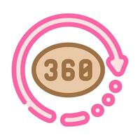 360 degree arrow augmented reality color icon illustration vector