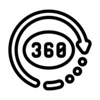 360 degree arrow augmented reality line icon illustration vector