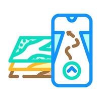 digital map overlay augmented reality color icon illustration vector
