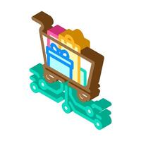 virtual shopping cart augmented reality isometric icon illustration vector