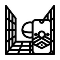 augmented space grid augmented reality line icon illustration vector