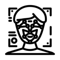face tracking augmented reality line icon illustration vector